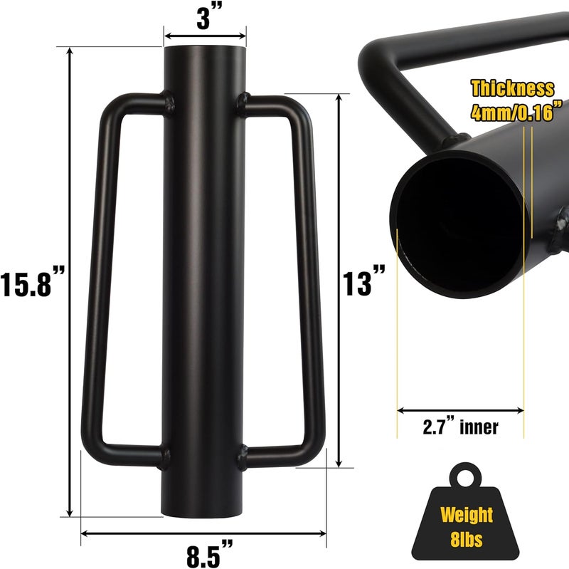 LADECH Fence Post Driver, Heavy Duty Hand Post Pounder with Handle - Use for Metal U Posts, T Posts, Garden Fence (8 Lbs) - Image 3